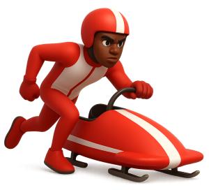 Download this male bobsledder clipart for dynamic sports-themed presentation design.