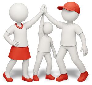 Download this family high five clipart for engaging presentation design.