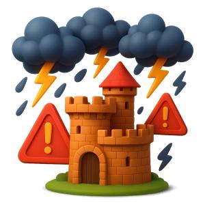 Download this fortress clipart for presentations on business risks and resilience in your design.