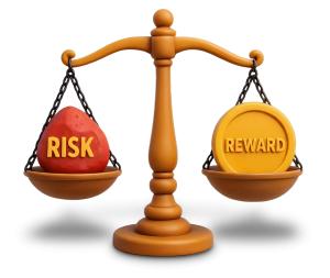 Download this balanced risk vs reward Presentation Clipart for effective decision-making visuals in your presentation design.