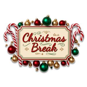 Download or Customize this Christmas Break sign clipart for festive presentation design, perfect for holiday themes and announcements.