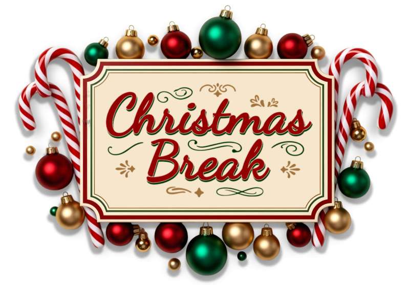 This Presentation Clipart shows a preview of Customizable - Christmas Break Sign Clipart