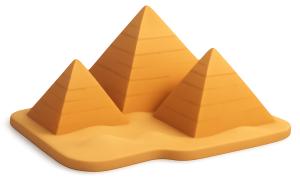 Download this 3D cartoon model of Pyramids of Giza for engaging presentation design with Presentation Clipart.Title: colorful 3D pyramids clipart