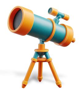 Download this telescope icon for presentations that explore science and space themes using Presentation Clipart.