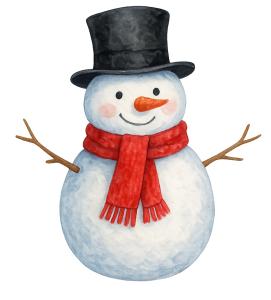 Download this friendly snowman clipart for winter presentations to enhance your festive design.