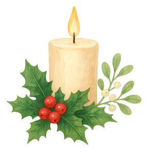 Download this festive candle clipart for holiday presentations, enhancing your design with seasonal charm and warmth.