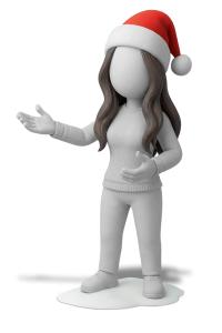 Download this Christmas woman figure presenting for festive presentation design.