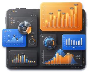 Download this analytics dashboard clipart icon for effective presentation design showcasing metrics and data insights.