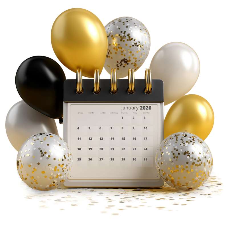 This Presentation Clipart shows a preview of Balloon Calendar Template Design