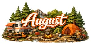 Download this August camping clipart for summer-themed presentation design to enhance your visuals.Title: August Summer Camping Clipart