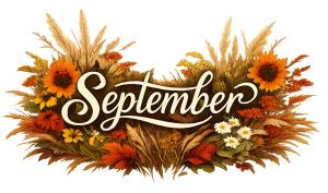 Download this September headline clipart for autumn-themed presentation design.