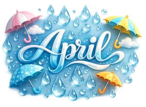Download this April clipart for vibrant spring rain themes in your presentation design.Title: April Showers and Umbrellas