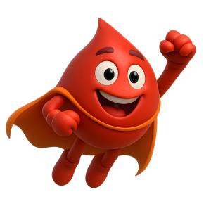 Download this superhero red blood cell clipart for engaging presentations about blood donation.