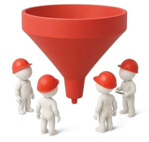 Download this funnel diagram presentation clipart to illustrate sales processes in your presentation design.