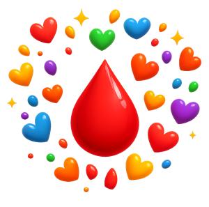 Download this colorful heart design for a presentation on love and blood donation themes.Title: colorful heart blood donation art