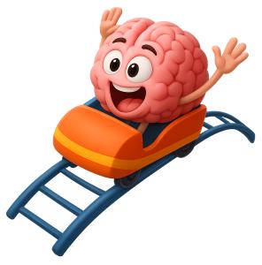 Download this brain roller coaster clipart for engaging presentation design that highlights creativity and excitement.