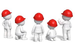 Download this group of construction figures for engaging presentation design in your construction-themed slides.