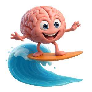 Download this brain surfing clipart for fun presentation design that illustrates creativity and learning themes.