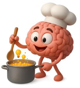 Download this creative brain chef clipart for engaging presentation design.