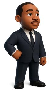 Download this heroic pose of Dr. King for impactful presentation design in your Presentation Clipart collection.