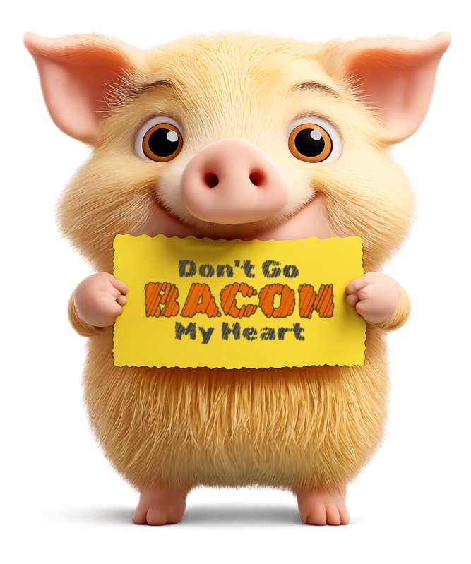 This Presentation Clipart shows a preview of Pig Holding Custom Sign