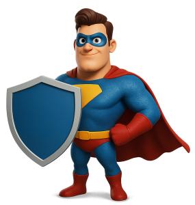 Download this colorful superhero clipart for your presentation design to symbolize protection and courage in your visuals