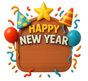 Download this New Year celebration sign for festive presentation design in Presentation Clipart.