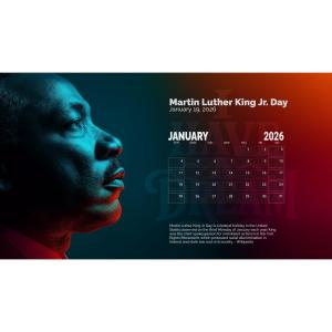 Download this Martin Luther King Jr. Day calendar for impactful presentation design. Perfect for education and commemorative themes.