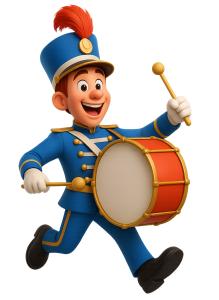 Download this cheerful drummer clipart for lively presentation design, perfect for music and celebration themes in Presentation Clipart.