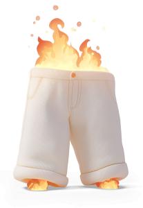 Download this pants on fire presentation clipart to illustrate the idiom in your presentation design.