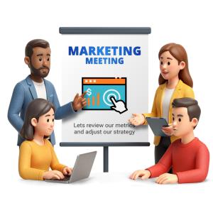 Download this Presentation Clipart to enhance your marketing meeting designs and engage your audience effectively.