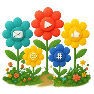 Download this garden marketing channels clipart for engaging presentation design.
