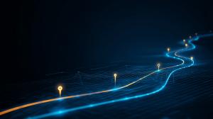  
This digital roadmap background features glowing navigation points, ideal for tech and strategic presentations.

