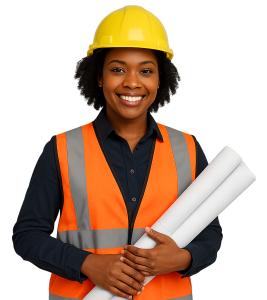 Download this Presentation Clipart to enhance your designs with a female construction supervisor, perfect for discussions on diversity in the workplace.