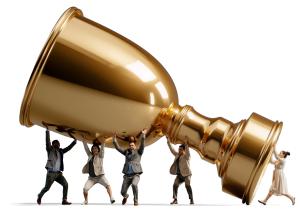 Download this Presentation Clipart to illustrate teamwork and celebration in your presentation design.