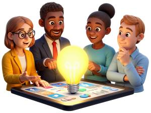 Download this Presentation Clipart to enhance your marketing strategy presentations with diverse professionals collaborating on ideas.