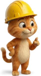 Download this Presentation Clipart of a supervising cat to add a fun element to your construction-themed presentations.