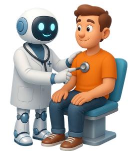 Download this Presentation Clipart to illustrate AI in healthcare, enhancing your presentation design with futuristic medical visuals.