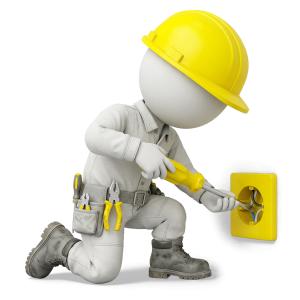 Download this Presentation Clipart to illustrate electrician work in your presentation design.