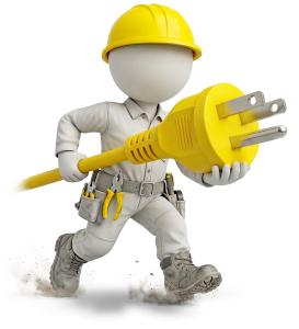 Download this Presentation Clipart to enhance your design with an electrician character, perfect for electrical safety topics.