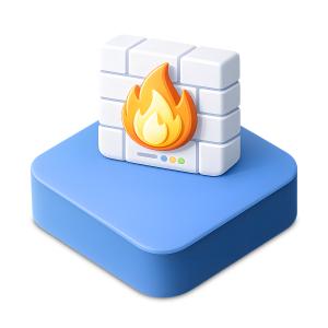 Download this Presentation Clipart to enhance your presentation design with a firewall node illustration for IT security topics.