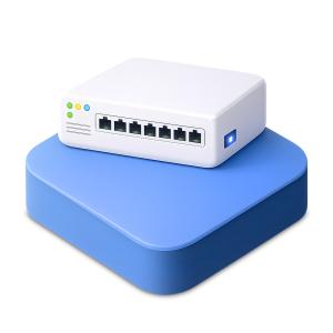 Download this Presentation Clipart to enhance your presentation design with visuals of modern switch nodes for data connectivity.