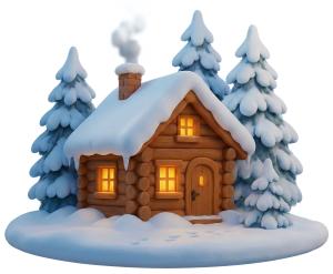 Download this cozy winter cabin Presentation Clipart to enhance your seasonal presentation design with inviting visuals.