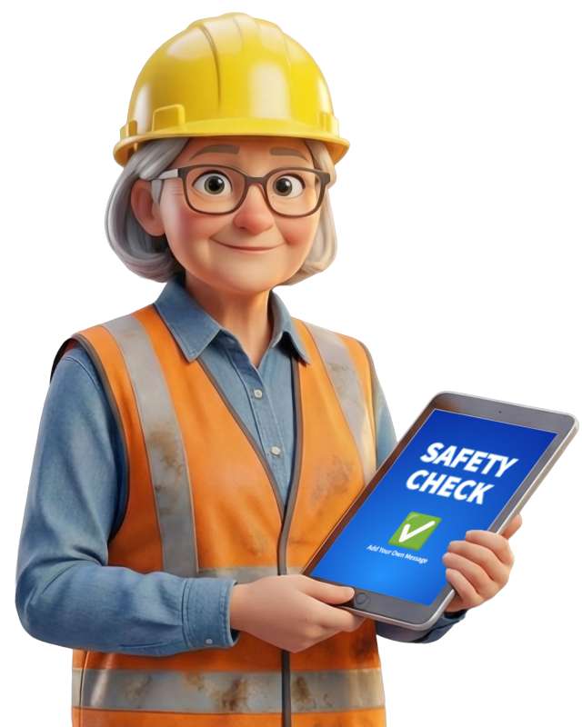This Presentation Clipart shows a preview of Safety Inspector With Tablet