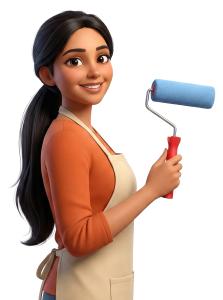 Download this Presentation Clipart of a woman painting to enhance your DIY project presentations and inspire creativity.