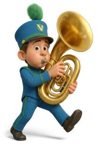 Download this Presentation Clipart of a joyful tuba player to enhance your music-themed presentations.