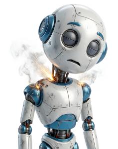 Download this Presentation Clipart to illustrate robot malfunction in your presentation design.