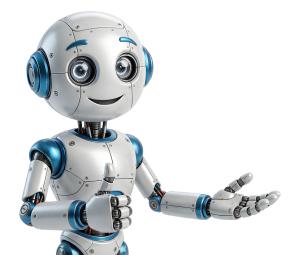 Download this Presentation Clipart of a cheerful robot giving a thumbs up to enhance your presentation design with positivity.