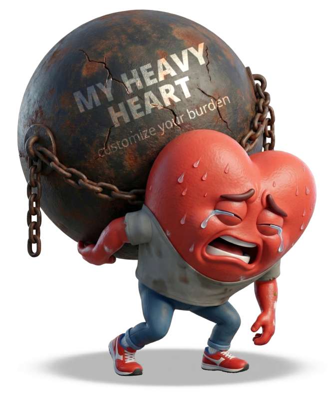 This Presentation Clipart shows a preview of Oh My Heavy Heart