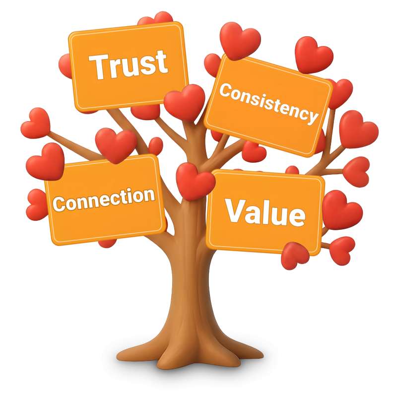 This Presentation Clipart shows a preview of Heart Tree Values - Customizable Clipart